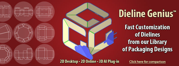Dieline Genius offers fast customization of packaging and point-of-purchase display designs from your library of resizable templates. Dieline Genius offers fast customization of packaging and point-of-purchase display designs from your library of resizable templates.