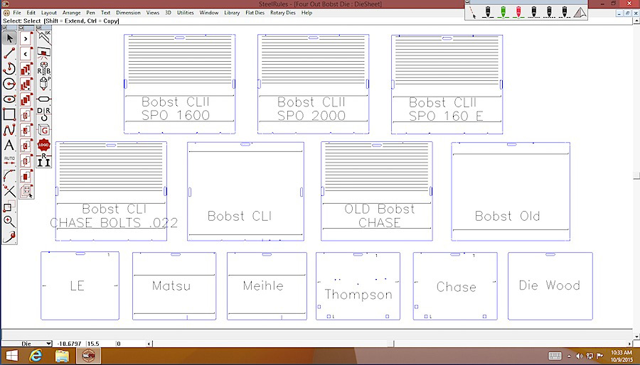 cad for display packaging steel rule die design alphacorr