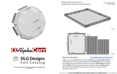 Choose from among the many resizable designs in the library of our freestanding display and packaging software.