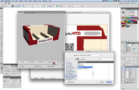 Save the box, packaging, standalone or point-of-purchase display design image as at JPG or export it as a 3D PDF.